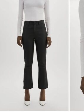 Lamarque Black Flare Wide-Leg Leather Pants- NWT fits 8